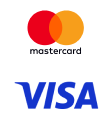 Bandeira de cartão de crédito Visa e Mastercard